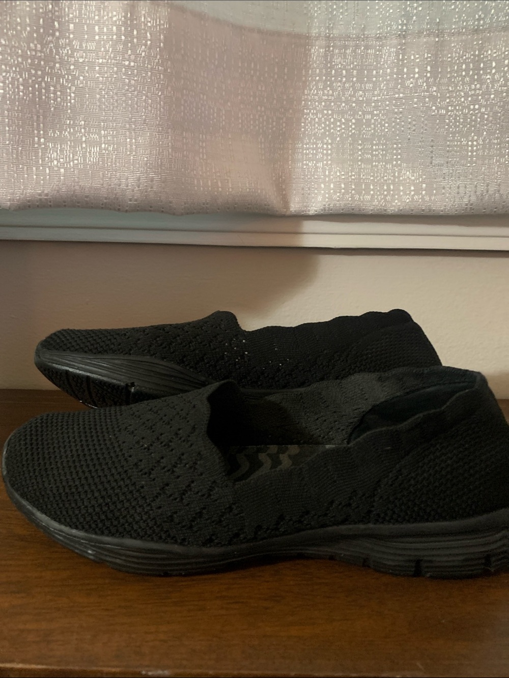 Skechers Black Knit Slip-On Flats - Picture 6 of 6